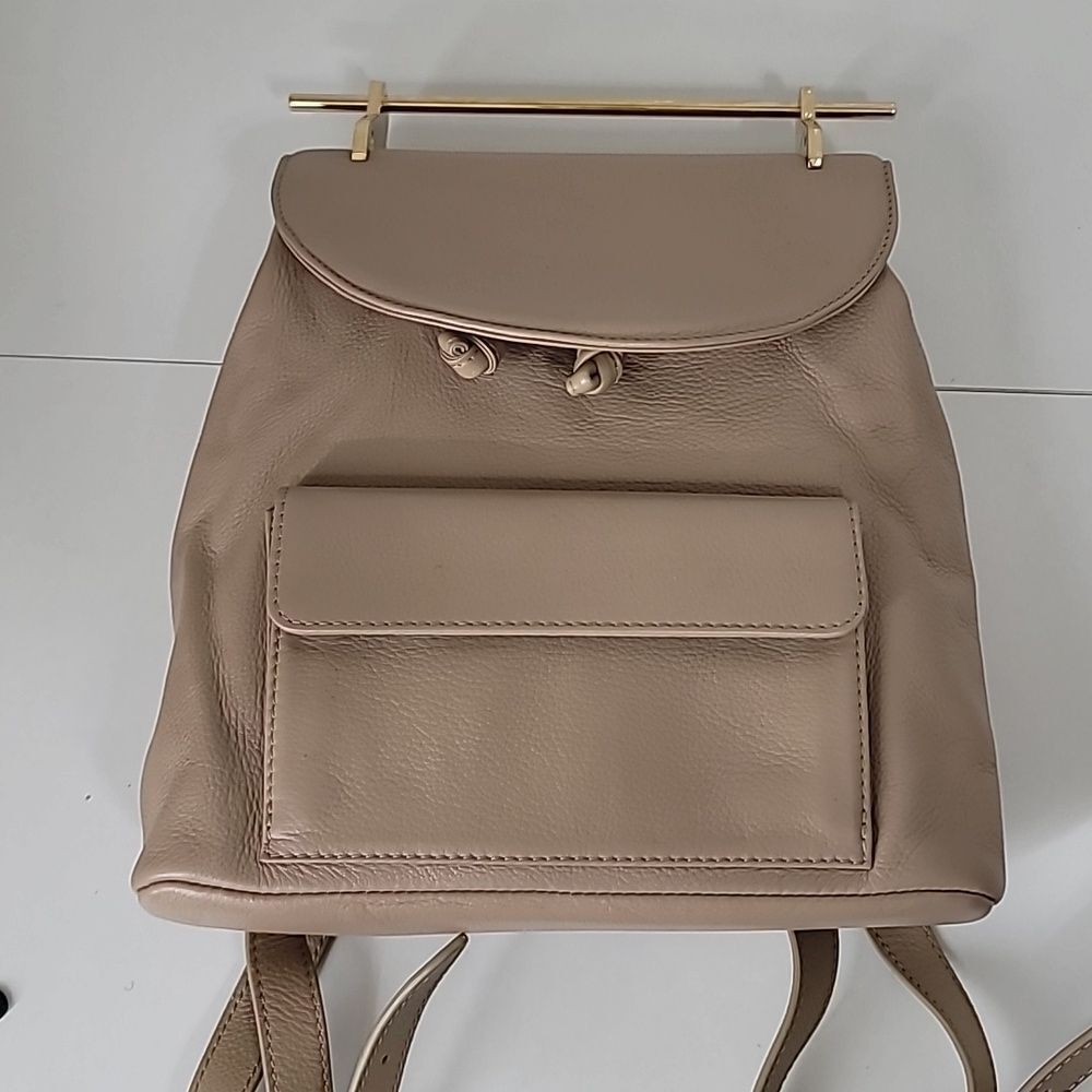 M2MAlletier Tan Calfskin Leather Backpack